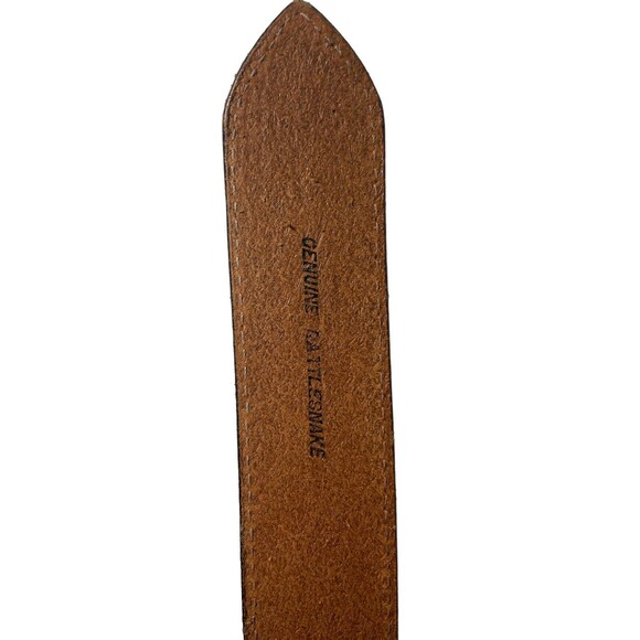 Rattlesnake Leather Belt Handcrafted in Mexico Women’s Size 28 Brown Textured - Picture 5 of 9